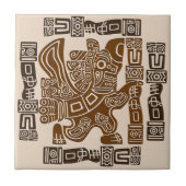 Aztec Eagle Warrior Tribal Alte Kunst Fliese (Vorderseite)