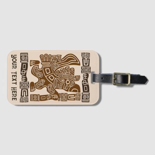 Aztec Eagle Warrior Tribal Alte Kunst Gepäckanhänger (Vorderseite (Horizontal))