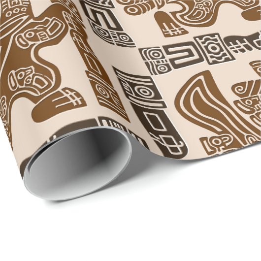 Aztec Eagle Warrior Tribal Alte Kunst Geschenkpapier (Rolleneckpunkt)