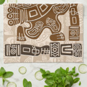 Aztec Eagle Warrior Tribal Alte Kunst Geschirrtuch (Gefaltet)