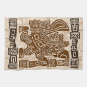 Aztec Eagle Warrior Tribal Alte Kunst Geschirrtuch (Horizontal)