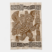 Aztec Eagle Warrior Tribal Alte Kunst Geschirrtuch (Vertikal)