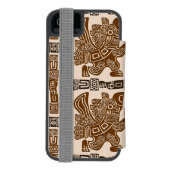 Aztec Eagle Warrior Tribal Alte Kunst Incipio iPhone Geldbeutel-Hülle (Folio Rückseite)