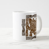 Aztec Eagle Warrior Tribal Alte Kunst Jumbo-Tasse (Vorderseite Rechts)