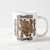 Aztec Eagle Warrior Tribal Alte Kunst Jumbo-Tasse (Rechts)