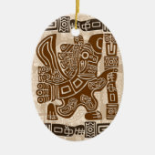 Aztec Eagle Warrior Tribal Alte Kunst Keramik Ornament (Vorne)