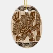 Aztec Eagle Warrior Tribal Alte Kunst Keramik Ornament (Hinten)