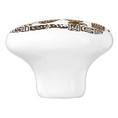 Aztec Eagle Warrior Tribal Alte Kunst Keramikknauf (Seitenansicht)