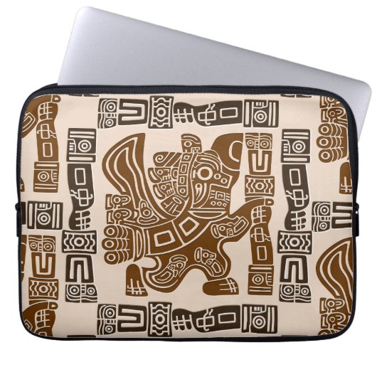 Aztec Eagle Warrior Tribal Alte Kunst Laptopschutzhülle (Vorderseite)