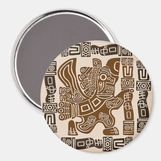Aztec Eagle Warrior Tribal Alte Kunst Magnet (Vorderseite/Rückseite)