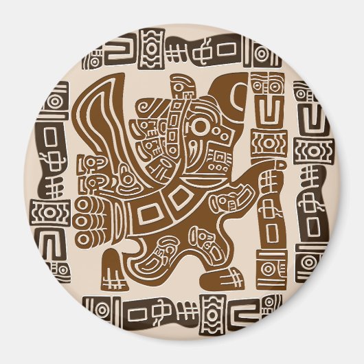 Aztec Eagle Warrior Tribal Alte Kunst Magnet (Vorne)