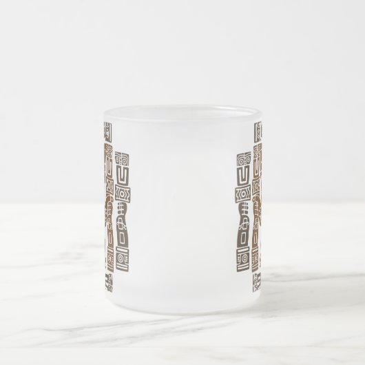 Aztec Eagle Warrior Tribal Alte Kunst Mattglastasse (Mittel)