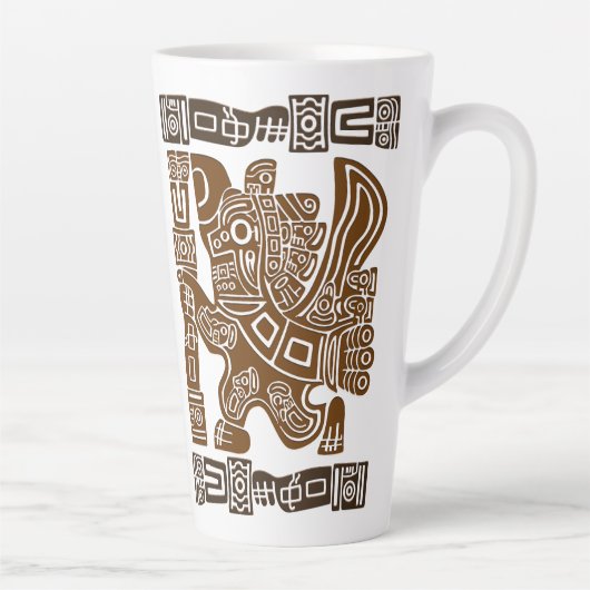Aztec Eagle Warrior Tribal Alte Kunst Milchtasse (Rechts)