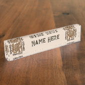 Aztec Eagle Warrior Tribal Alte Kunst Namensplakette (Seite)