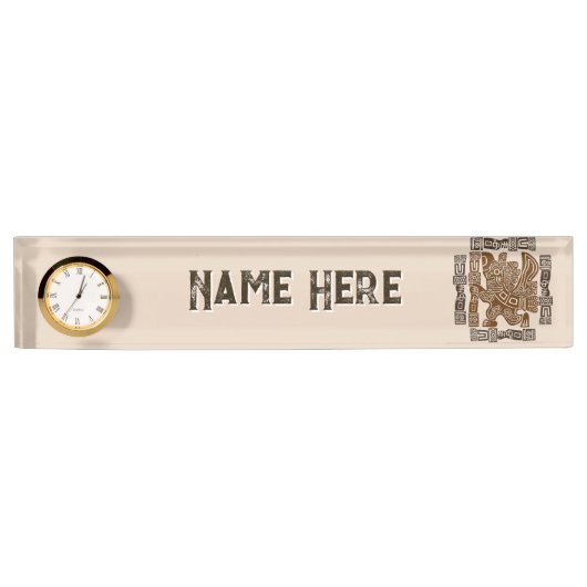 Aztec Eagle Warrior Tribal Alte Kunst Namensplakette (Vorderseite)