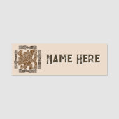 Aztec Eagle Warrior Tribal Alte Kunst Namensschild (Vorderseite)