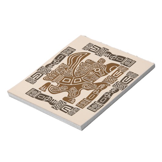 Aztec Eagle Warrior Tribal Alte Kunst Notizblock (Rotiert)