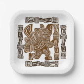 Aztec Eagle Warrior Tribal Alte Kunst Pappteller (Vorderseite)