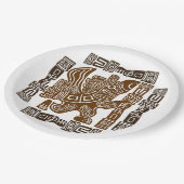 Aztec Eagle Warrior Tribal Alte Kunst Pappteller (Schrägansicht)