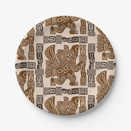 Aztec Eagle Warrior Tribal Alte Kunst Pappteller (Vorderseite)