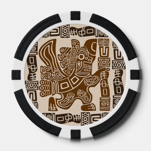 Aztec Eagle Warrior Tribal Alte Kunst Pokerchips (Vorderseite)