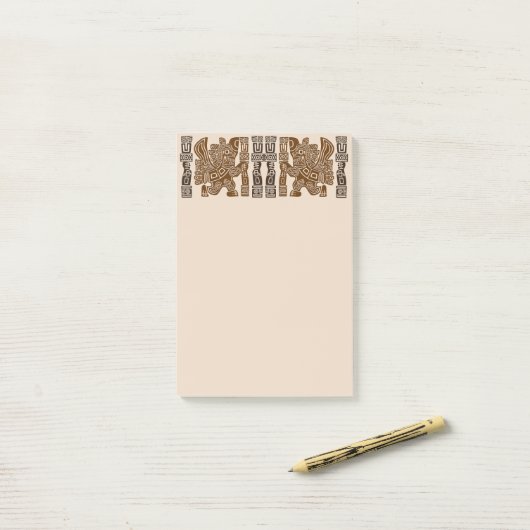 Aztec Eagle Warrior Tribal Alte Kunst Post-it Klebezettel (Auf Schreibtisch)