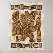 Aztec Eagle Warrior Tribal Alte Kunst Poster (Vorne)
