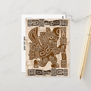 Aztec Eagle Warrior Tribal Alte Kunst Postkarte