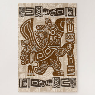 Aztec Eagle Warrior Tribal Alte Kunst Puzzle