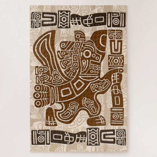 Aztec Eagle Warrior Tribal Alte Kunst Puzzle (Vertikal)