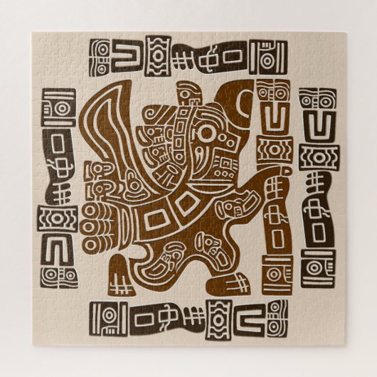 Aztec Eagle Warrior Tribal Alte Kunst Puzzle (Vertikal)