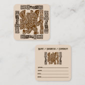 Aztec Eagle Warrior Tribal Alte Kunst Quadratische Visitenkarte (Vorne/Hinten)