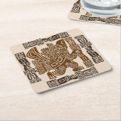 Aztec Eagle Warrior Tribal Alte Kunst Rechteckiger Pappuntersetzer (angewinkelt)