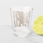 Aztec Eagle Warrior Tribal Alte Kunst Schnapsglas (Rückseite)