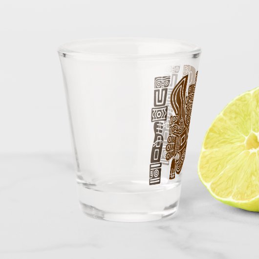 Aztec Eagle Warrior Tribal Alte Kunst Schnapsglas (Links)