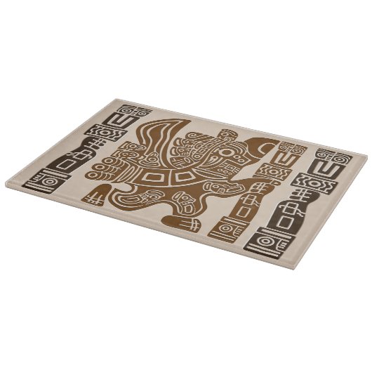 Aztec Eagle Warrior Tribal Alte Kunst Schneidebrett (Ecke)