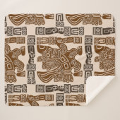 Aztec Eagle Warrior Tribal Alte Kunst Sherpadecke (Vorderseite (Horizontal))