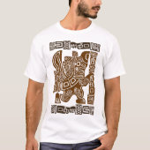 Aztec Eagle Warrior Tribal Alte Kunst T-Shirt (Vorderseite)