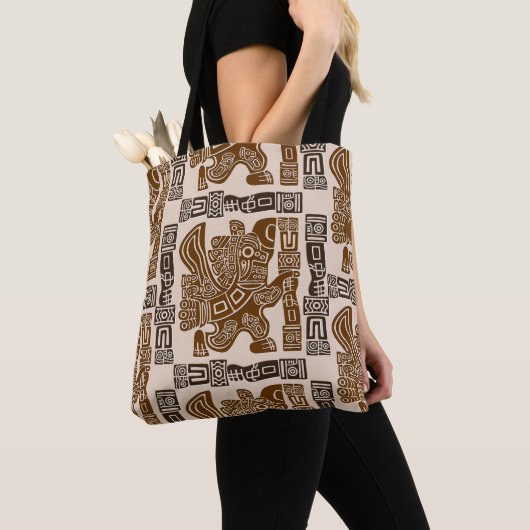Aztec Eagle Warrior Tribal Alte Kunst Tasche (Von Nahem)