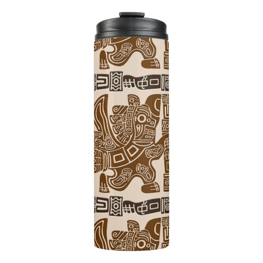 Aztec Eagle Warrior Tribal Alte Kunst Thermosbecher (Vorderseite)