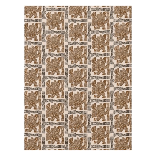 Aztec Eagle Warrior Tribal Alte Kunst Tischdecke (Vorderseite)