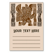 Aztec Eagle Warrior Tribal Alte Kunst Tischnummer (Rückseite)