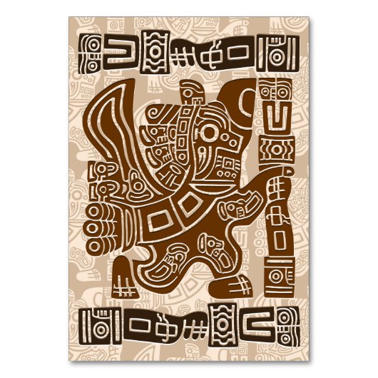 Aztec Eagle Warrior Tribal Alte Kunst Tischnummer (Vorderseite)