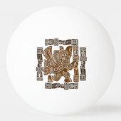 Aztec Eagle Warrior Tribal Alte Kunst Tischtennisball (Rückseite)