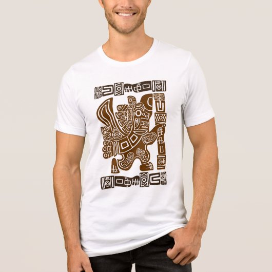 Aztec Eagle Warrior Tribal Alte Kunst Tri-Blend Shirt (Vorderseite)