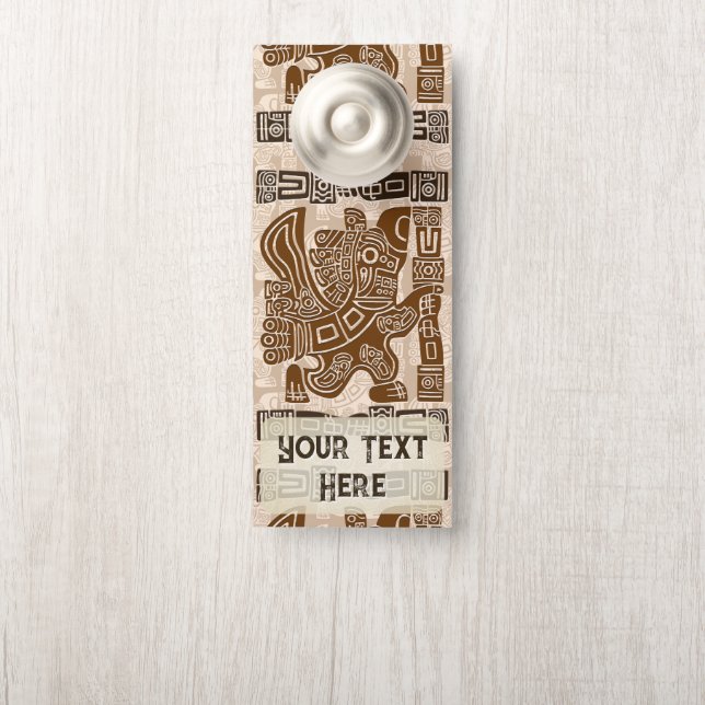 Aztec Eagle Warrior Tribal Alte Kunst Türanhänger (Auf Knauf)