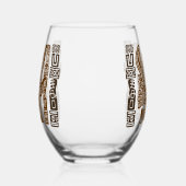 Aztec Eagle Warrior Tribal Alte Kunst Weinglas Ohne Stiel (Links)