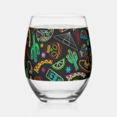 Aztec Eagle Warrior Tribal Alte Kunst Weinglas Ohne Stiel (Links)