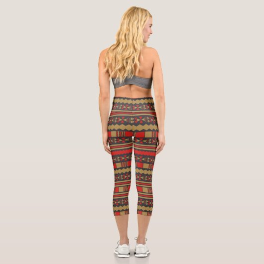 Aztec-Elemente Capri Leggings (Rückseite)