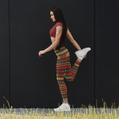 Aztec-Elemente Capri Leggings